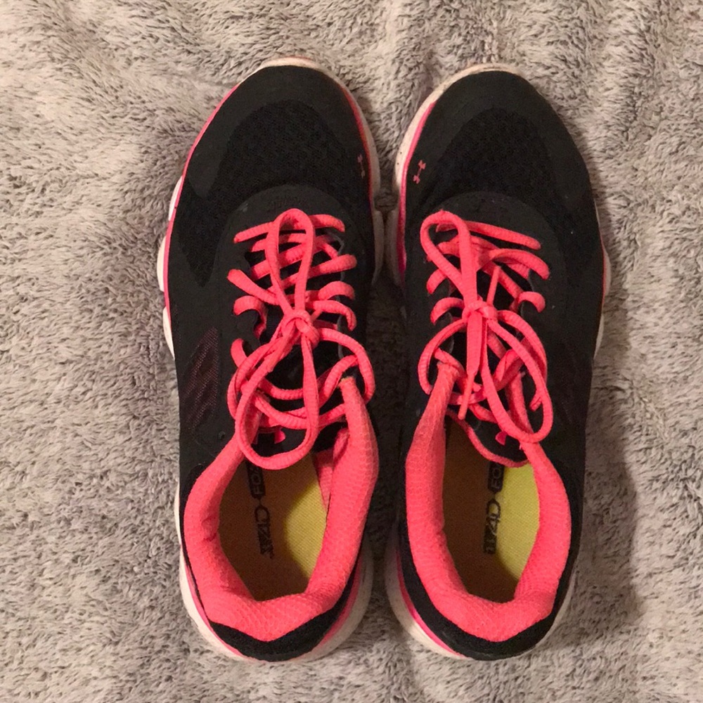 Pink and Blake Under Armor Shoes